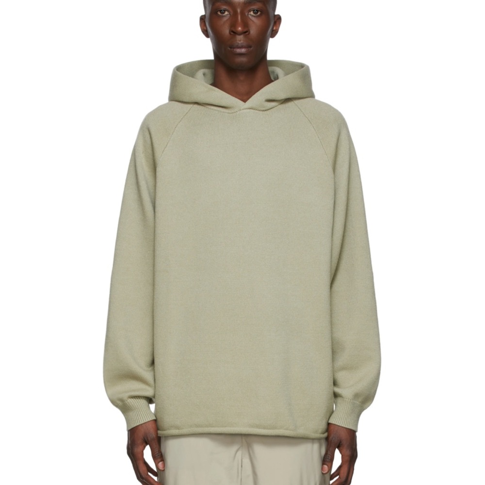 Essentials Green Knit Hoodie